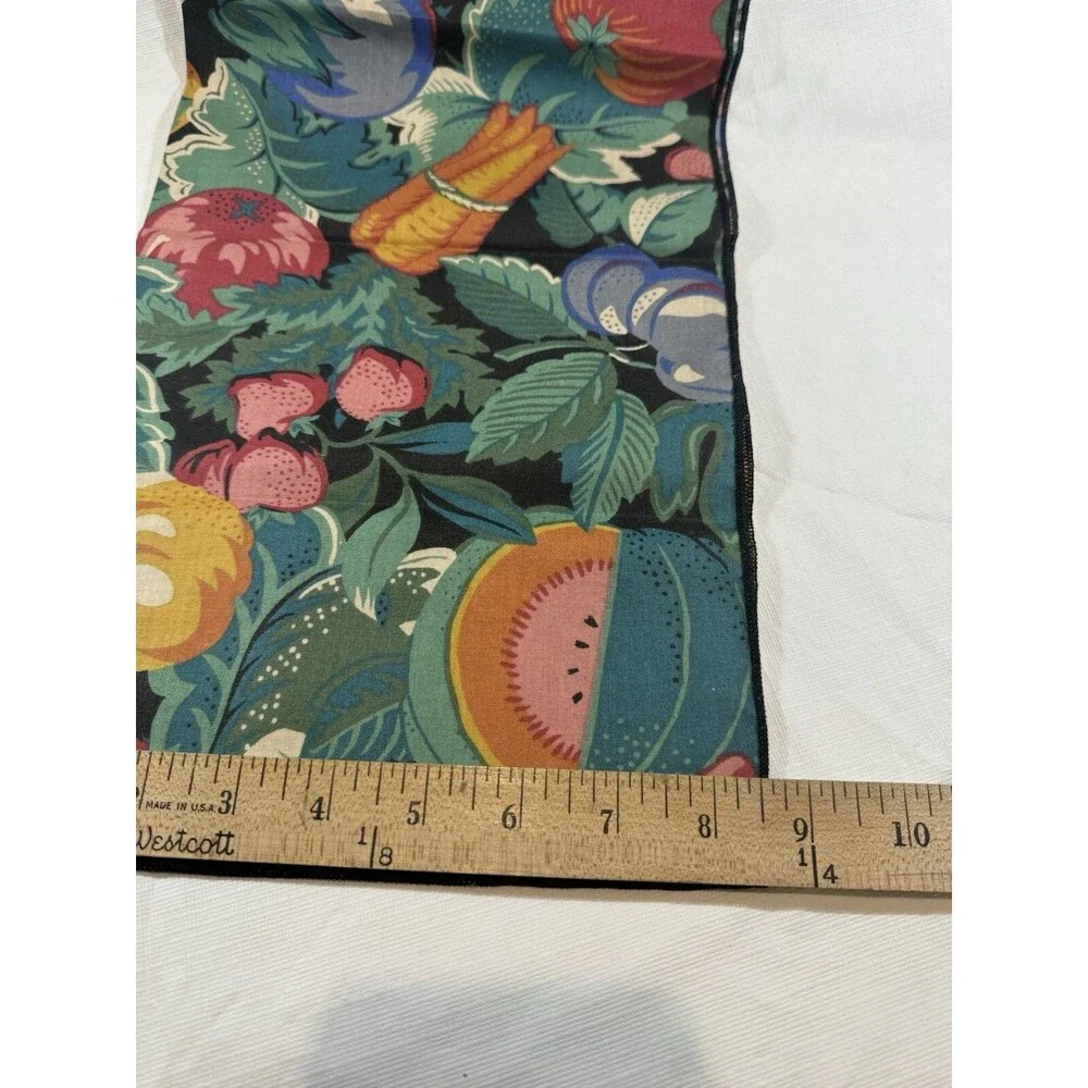 Vintage Fabric Napkins in Bold Tropical Print Set Of 3 No Tags Fruit/Vegetables